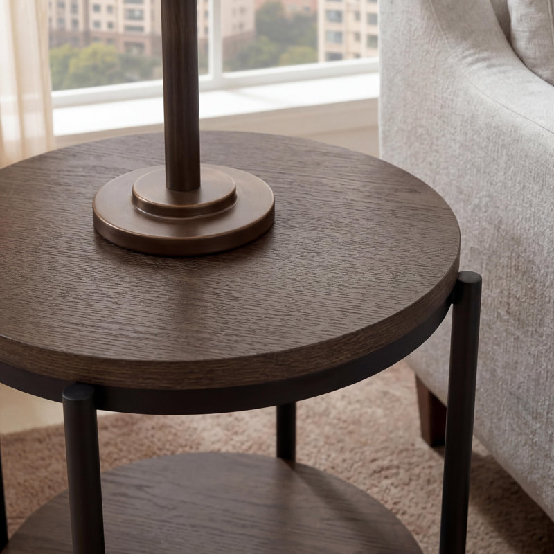 Lisbon End Table, Brown/Black