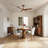 Reversible 6-Speed DC Motor Aerodynamic Minimalist Ceiling Fan with a Light Walnut