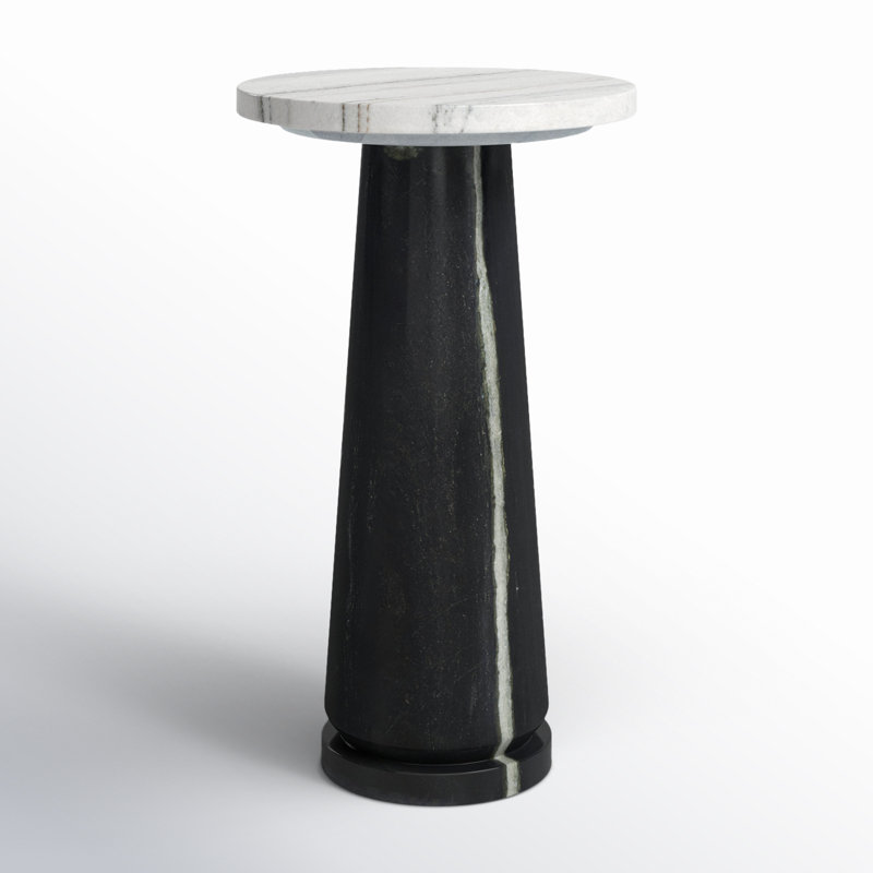 Table de bout à cadre haut 17,5 po Daktari, Blanc noir