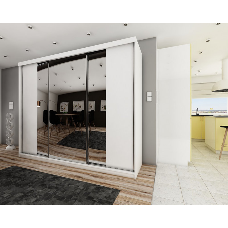 Lyndsea 3 Door Wardrobe, White/Black