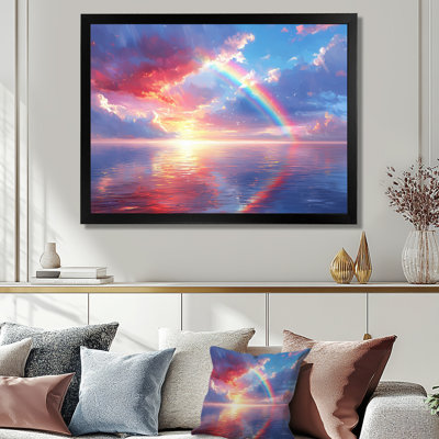 Rainbow Over The Lakeshore - Rainbow Wall Art for Living Room
