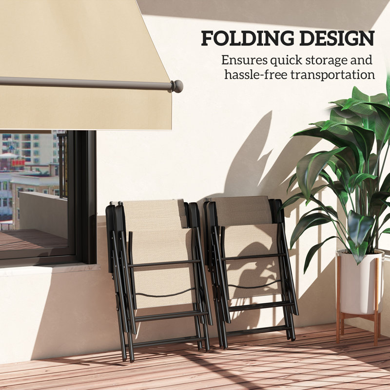 Folding Patio Dining, Black/Grey