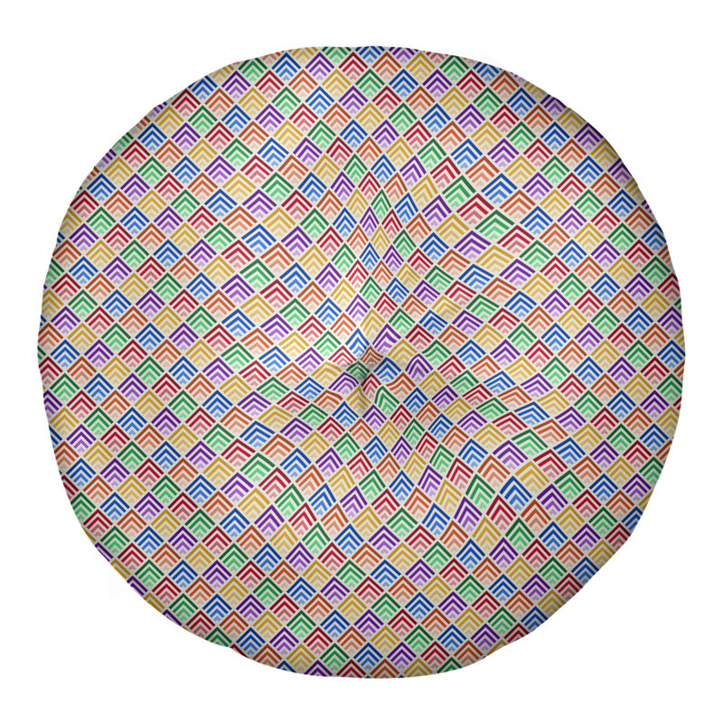 Coussin de sol géométrique Katelyn Elizabeth, 26 po x 26 po, Bleu / vert