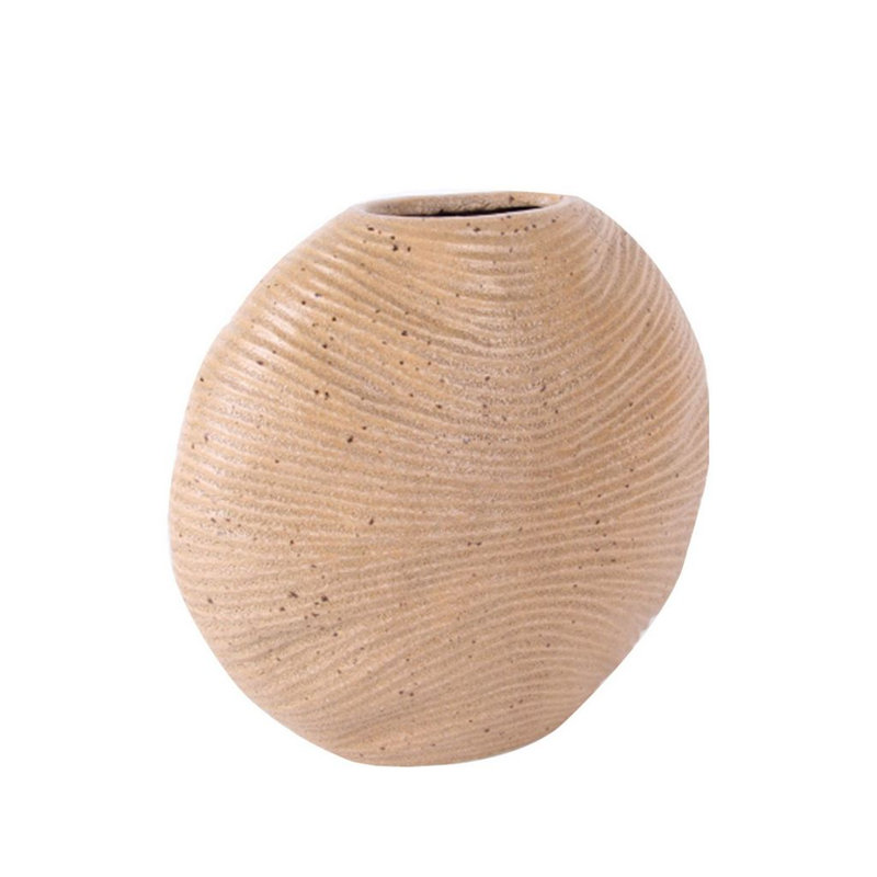 Vase de table en céramique Darhyl, Brun, H 9 po x l 6 po x P 9 po