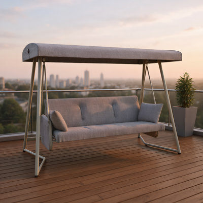 Lit balançoire de patio 3 en 1 suspendu de 600 lb, inclinable à 45 °, résistant à la rouille