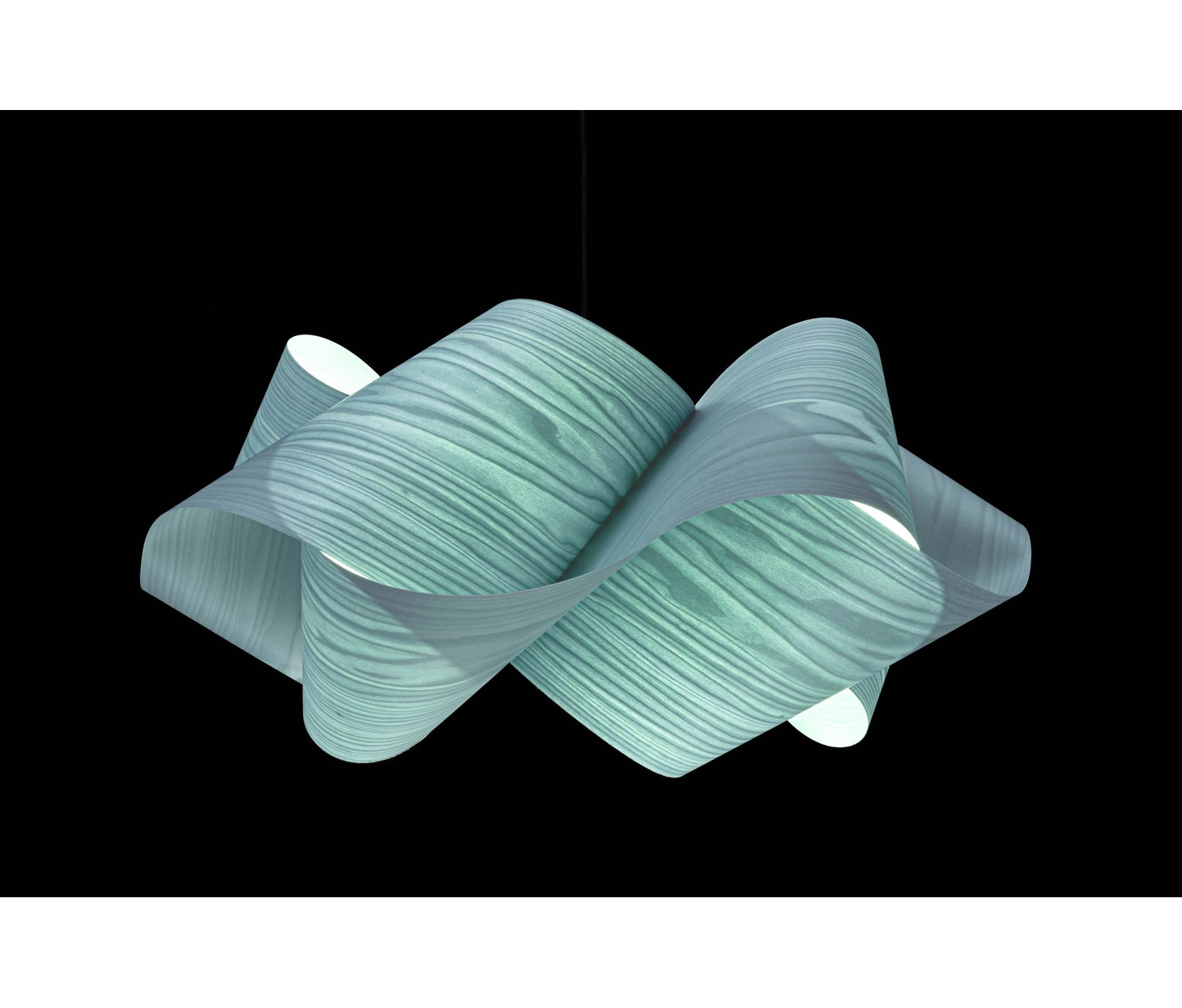 Swirl Single Light Dimmable Pendant, E26, Black, Sea Blue