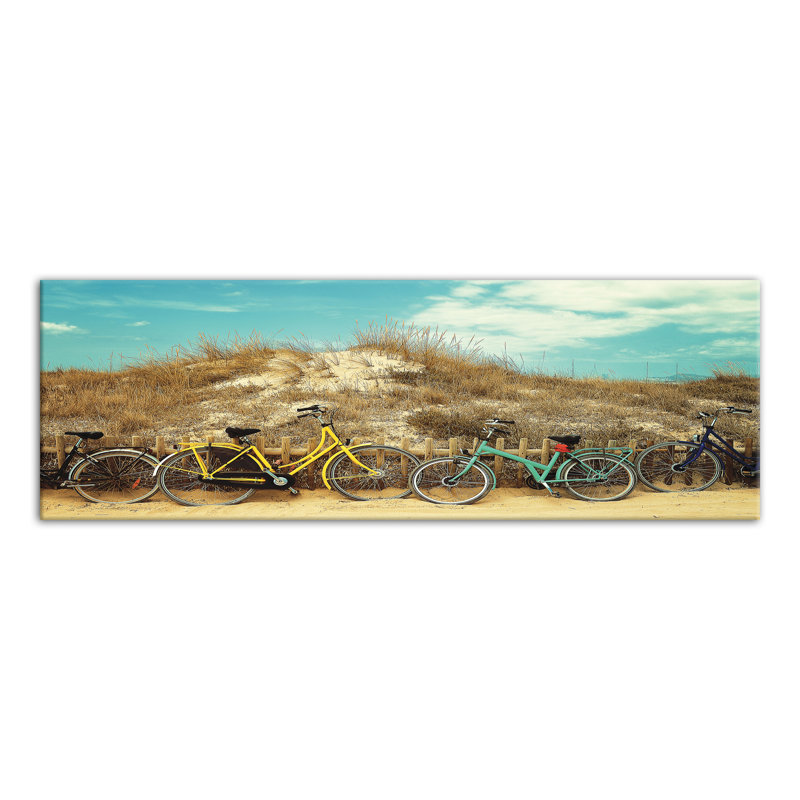 Beach Bikes sur toile, H 12 po x l 36 po x P 1,25 po, Toile tendue