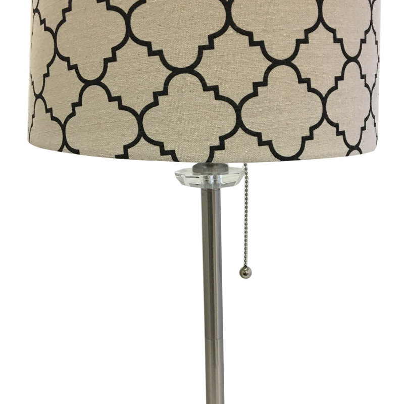Michaelis Crystal Standard Table Lamp, Brushed Nickel/Black