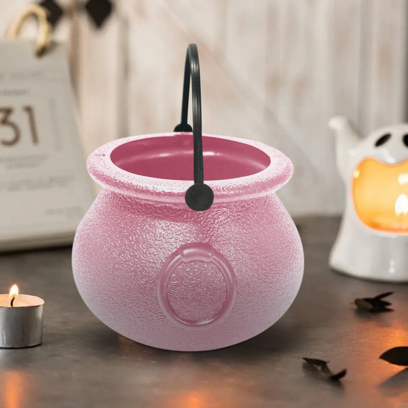  Pot de sorcières d'Halloween avec porte-bol en plastique, Pink