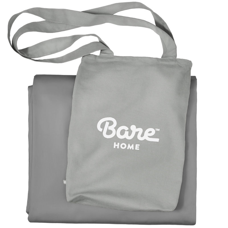 King Size Gray Organic Cotton Sateen Fitted Sheet