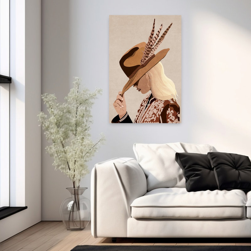 Feathered Elegance Classic Elegant Rustic Portrait Wall Art Print 1 Piece Wrapped Canvas Wall Art, 91.44cm H x 60.96cm W