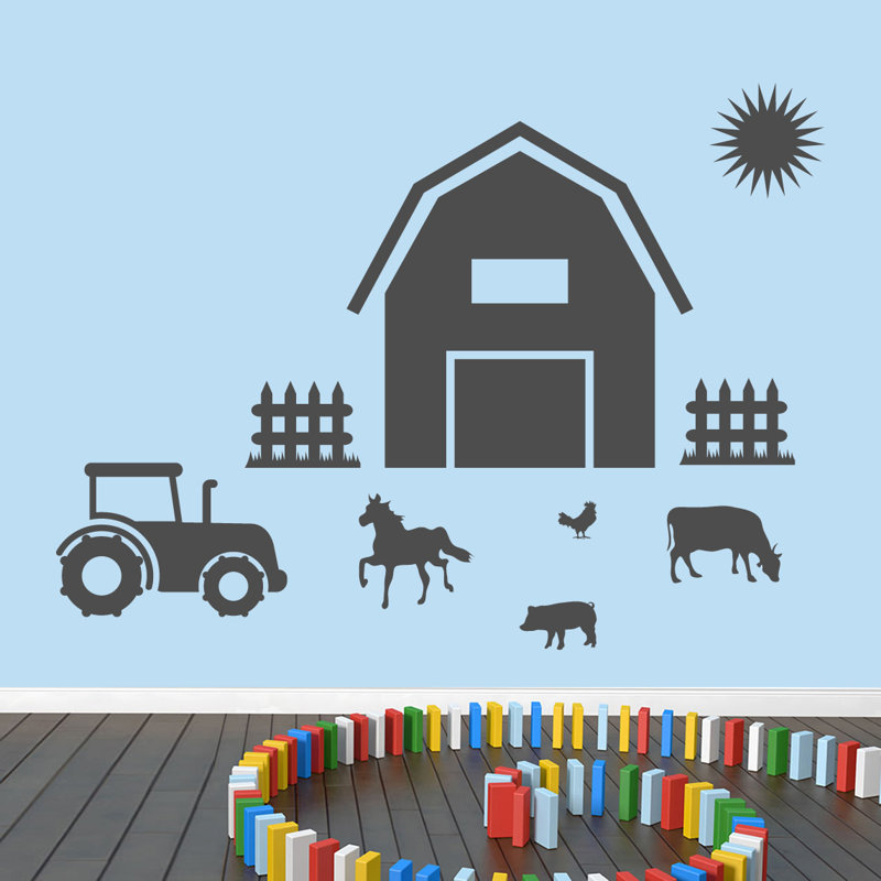 Décalcomanie murale ferme, Gris foncé