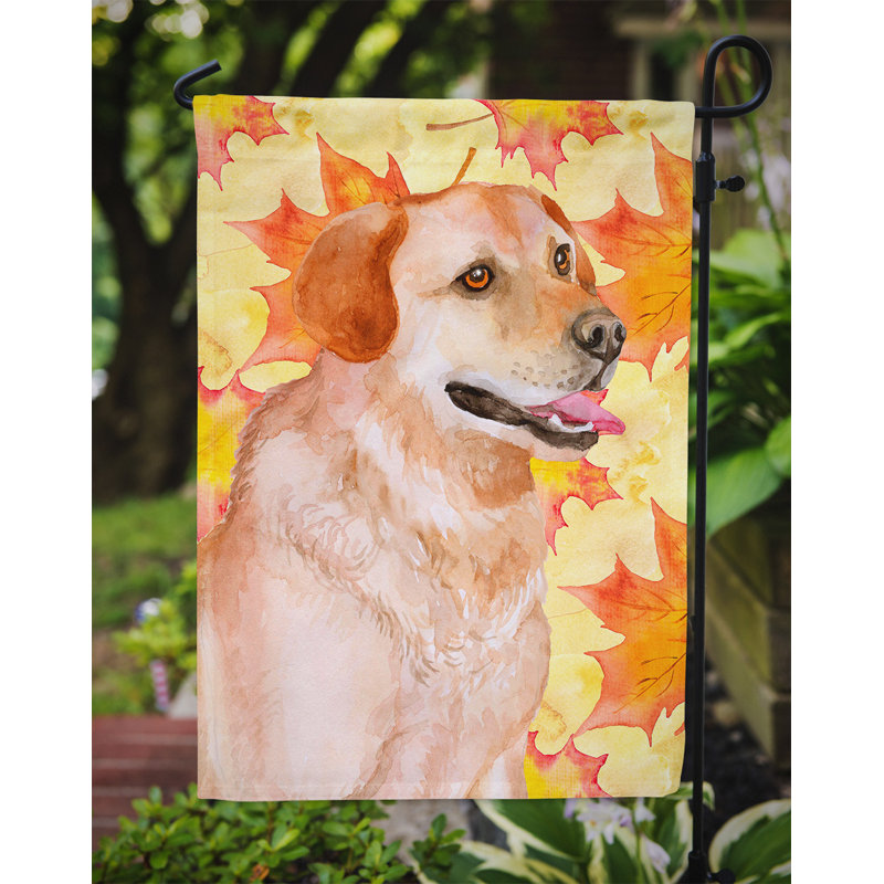 Automne 2 côtés en polyester 15 x 11 po drapeau de jardin, Labrador Retriever