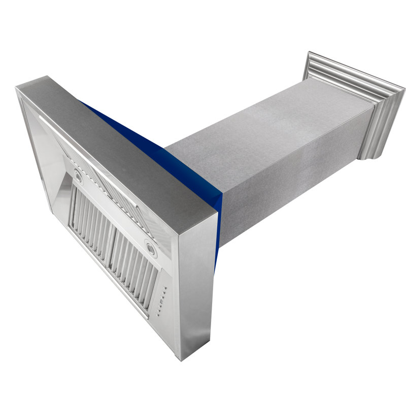 30" Fingerprint Resistant Stainless Steel Range Hood with Fingerprint Resistant Shell (8654SN-30), Blue Gloss