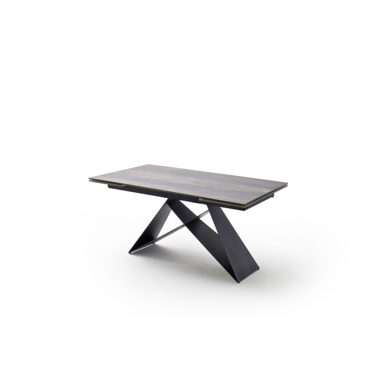 Reed Metal Base Dining Table, Holzoptik Barrique