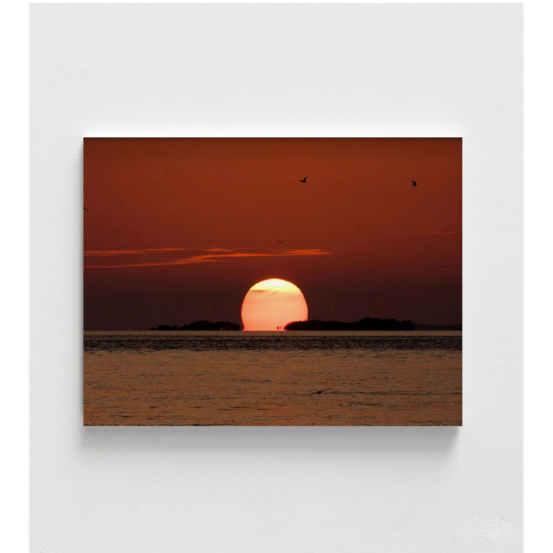 Photographie de chambre d'hôtel romantique au crépuscule, photo de coucher de soleil sur la plage, impression de ciel orange, décor de maison d'été paysage tropical