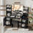 Turinel 53" Large Vanity Desk With Mirror & Lights, Makeup Vanity Set With Stool & Power Outlet-546374060