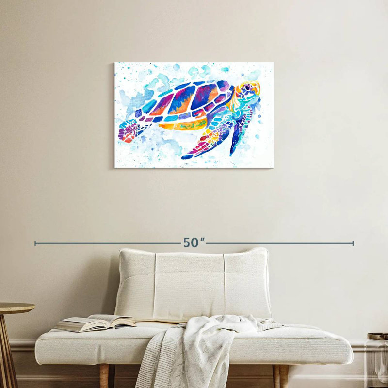Brampt Vibrant Sea Turtle, 20" H x 30" W