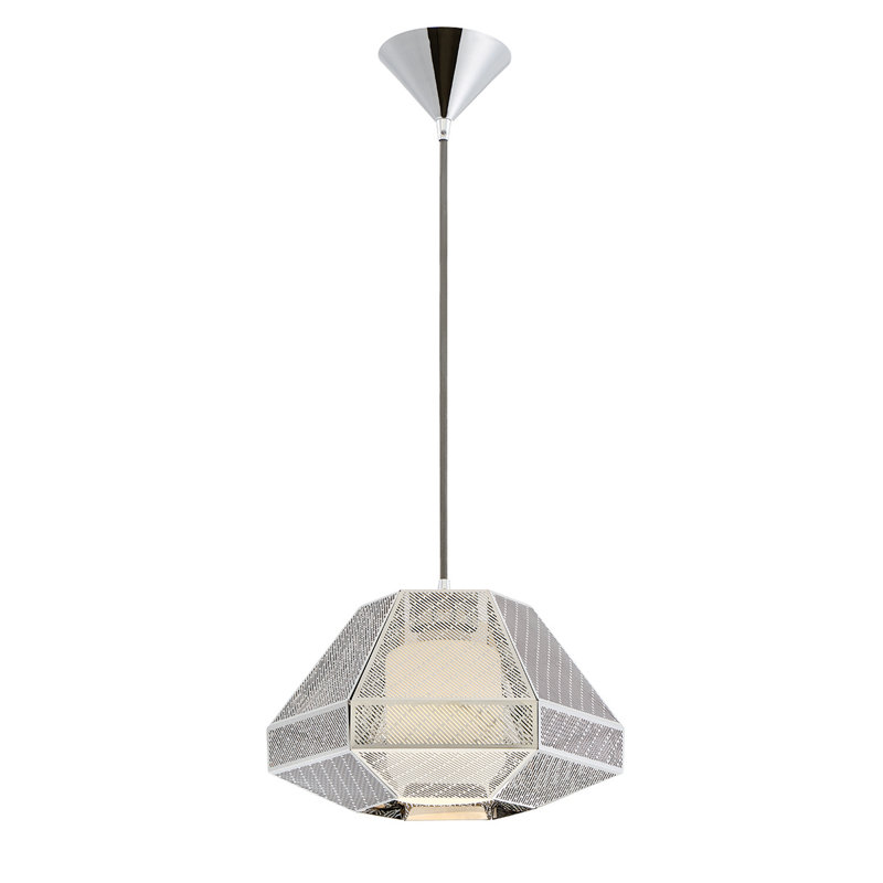 Luminaire suspendu géométrique 1 lumière Recinto, Chrome