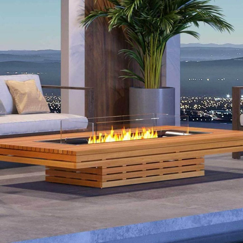 EcoSmart L1080  Rectangle Glass Wind Guard Fire Pit Accessory