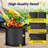 iPower 20 Pack Grow Bags, Garden Planting Nonwoven Fabric Pots with Reinforced Handle, Heavy Duty and Aeration Planter Pot for Tomato, Fruits, Vegetables and Flowers, Black-115484458