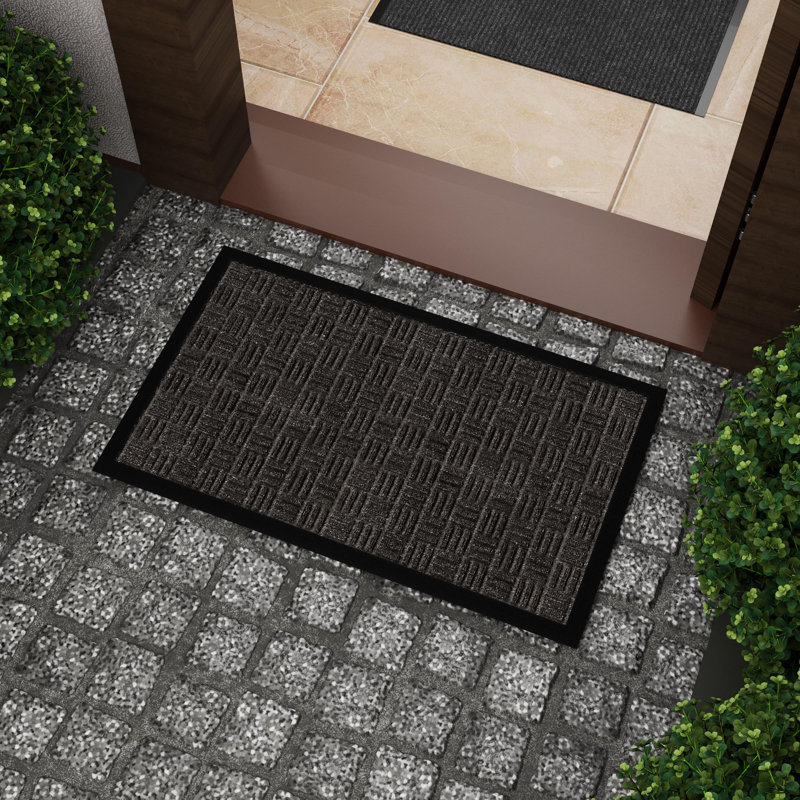 Rubber Mat Non-Slip Indoor Doormat, Charcoal, 1'6" x 2'6"