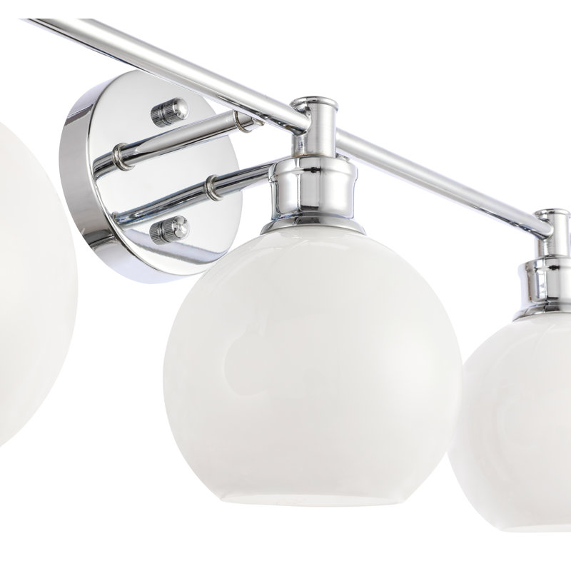 Éclairage pour meuble-lavabo en verre Drinkard, Chrome, Blanc, 5 Lights