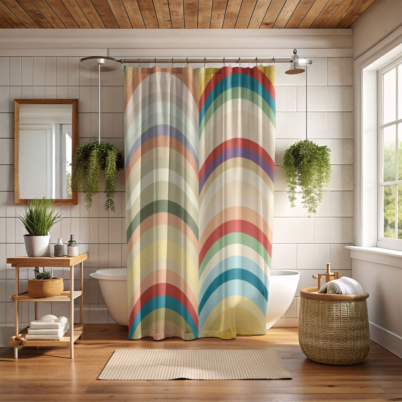 Rideau de douche Indria, H 74 po x l 71 po