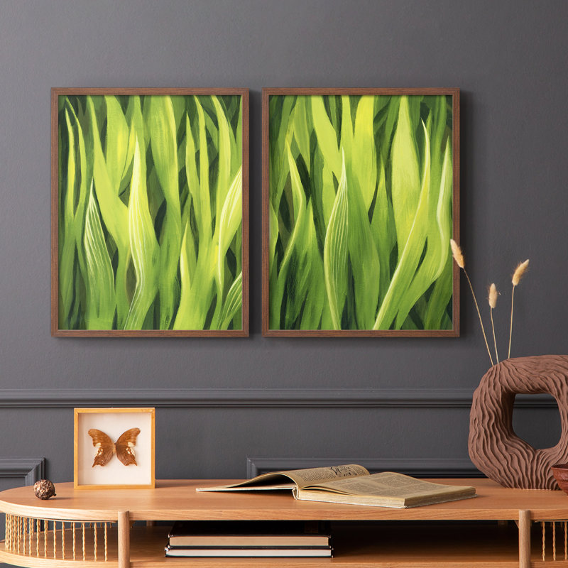 «Blades of Grass I», reproduction encadrée de qualité supérieure - prête à être accrochée - aucun clou requis - aucun clou requis