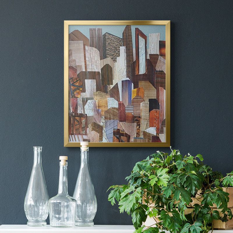 Toile encadrée de qualité supérieure Metropolis - prête à être accrochée, Or, H 24 po x l 20 po