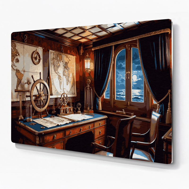 Art mural en métal noir Coasters Captains Quarters Elite, H 8 po x l 10 po