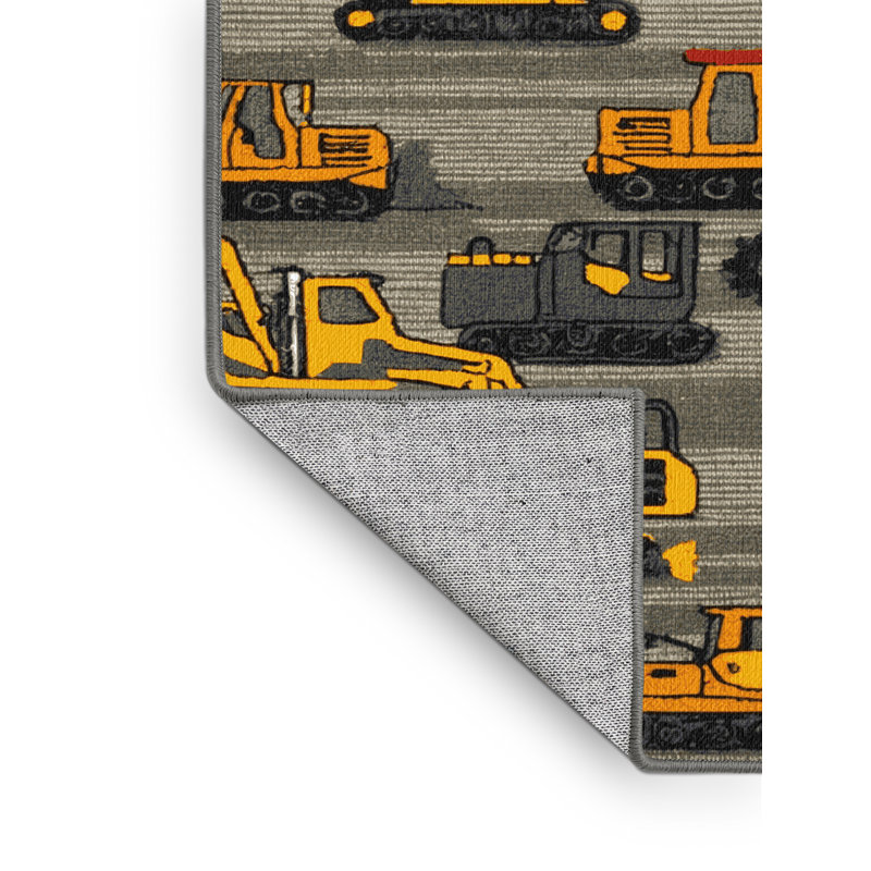 Tapis de transport gris lavable à la machine, Rectangle 6 pi x 9 pi