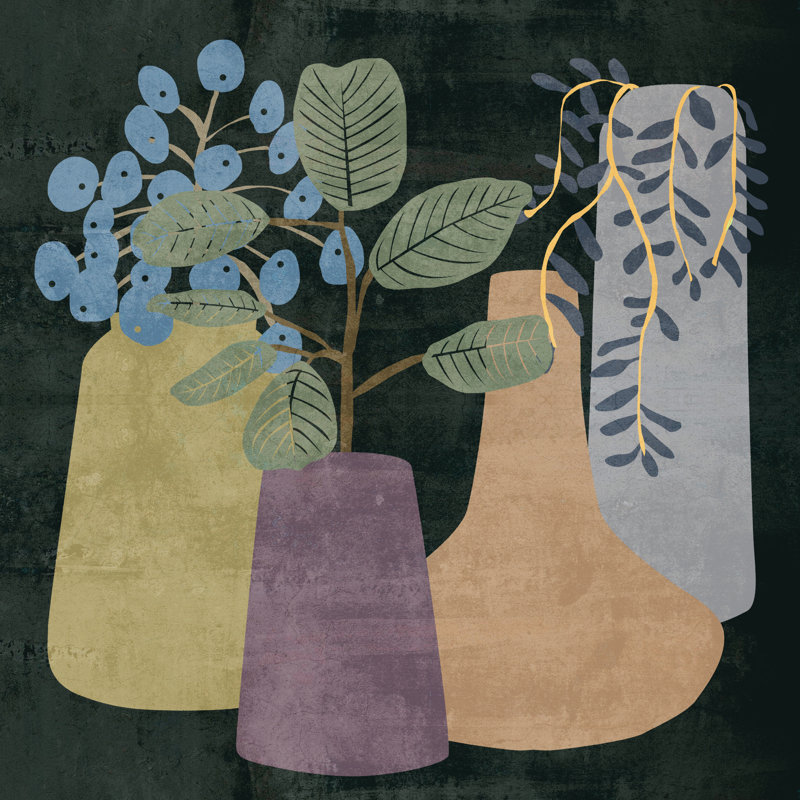 Decorative Vases III by Melissa Wang - Wrapped Canvas Painting, 91cm H x 91cm W