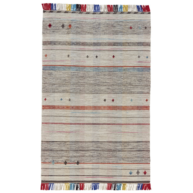 Plemmons Wool Striped Indoor Rug, Rectangle 2' x 3'