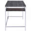 Bureau d'écriture rectangulaire gris et chrome patiné