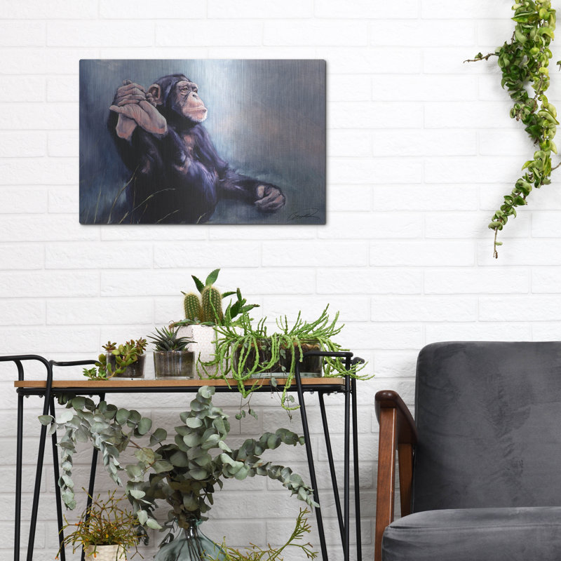 C'est la Vie Chimp' by Robert Campbell, Metal Wall Art, 12" H x 16" W