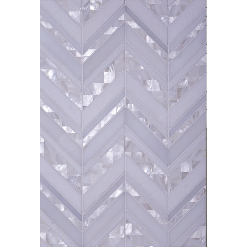 12" x 12" Natural Stone Marble Look Mosaic Wall & Floor Tile