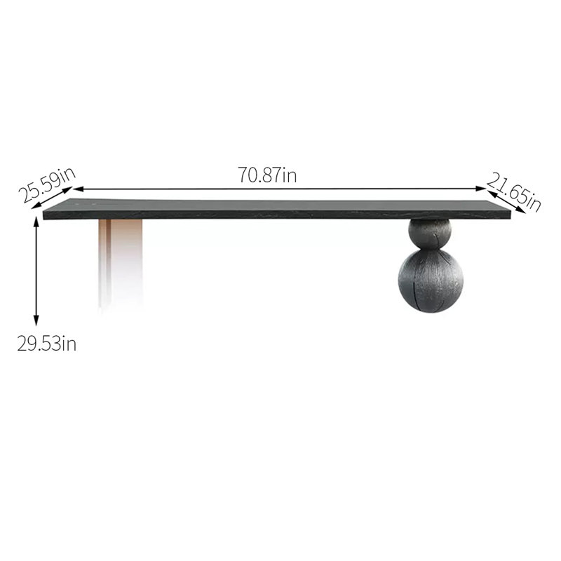 Loebel Ash Solid Wood Top Dining Table, 29.53”H x 70.87”L x 25.59”W