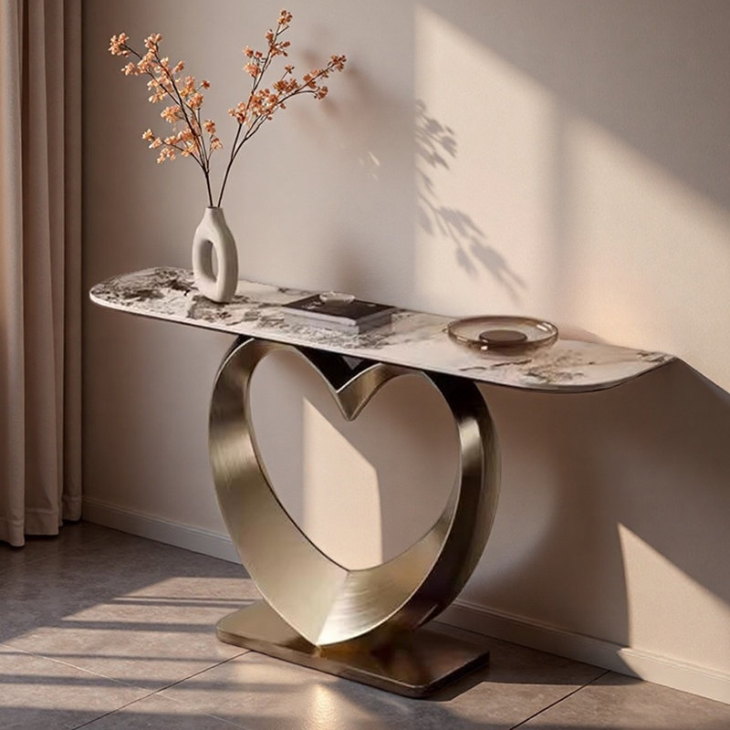 Table de hall d'entrée moderne et luxueuse, H 33,5 po x l 47,2 po x P 13,8 po