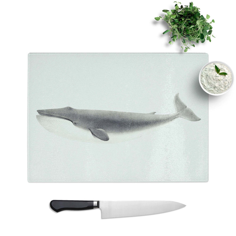 Tempered Glass Whale Chopping Board, 39 cm W x 28.5 cm L