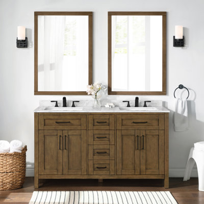 Ensemble de meuble-lavabo double 60 po avec miroir OVE Decors Tahoe