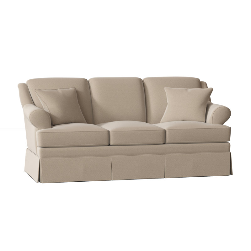 Canapé à accoudoirs arrondis de 73 po avec coussins réversibles Connor, Chenille performance beige Craftwood 10, Oui