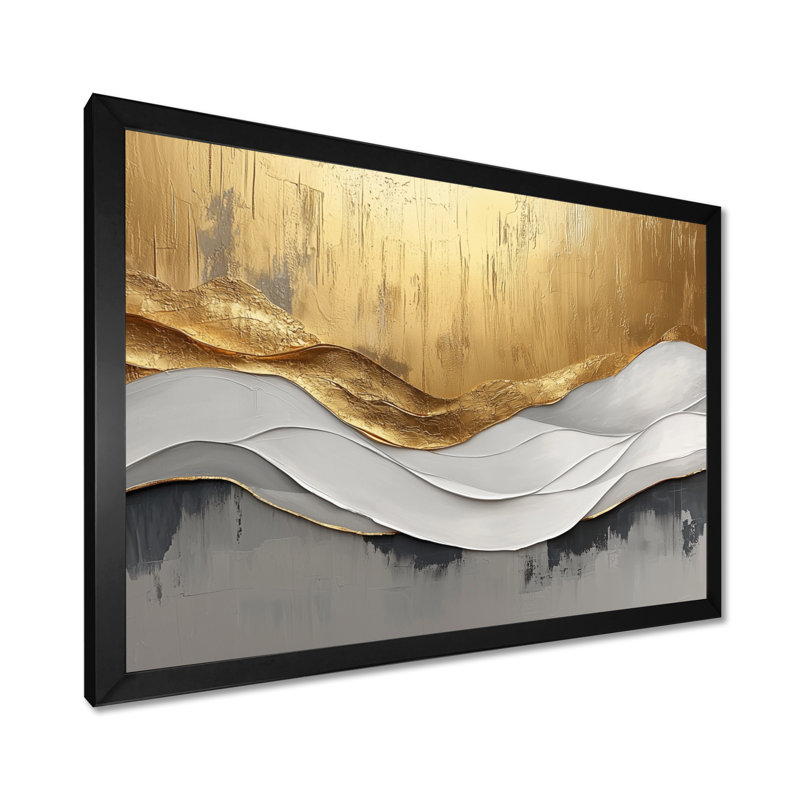 Amaro V - Abstract Large Wall Art, Single Picture Framed, Black, 12" H x 20" W