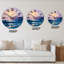 Coucher de soleil au-dessus de l'océan bleu foncé - horloge murale nautique et côtière-815716263