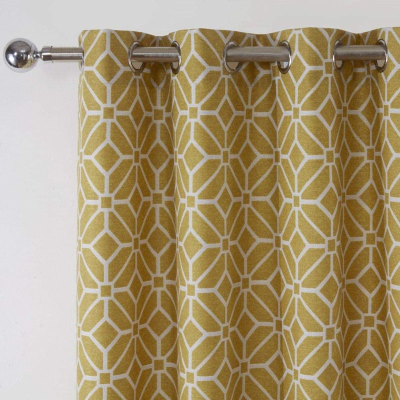 Devencove Room Darkening Curtain, 116.84cm W x 228.6cm L, Ochre