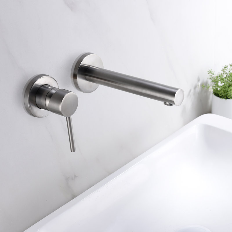 Bathroom Sink Faucet, Ssingle Handle Wall Mount Lavatory Faucet, Bathroom Vanity Faucet With Brass Rough-in Valve with Left-Handed