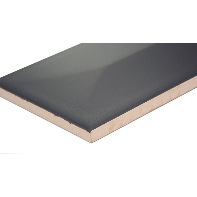 Estasi Silver 3 in. x 12 in. Matte Ceramic (6.06 sq. ft./Case), Glossy Black Peak
