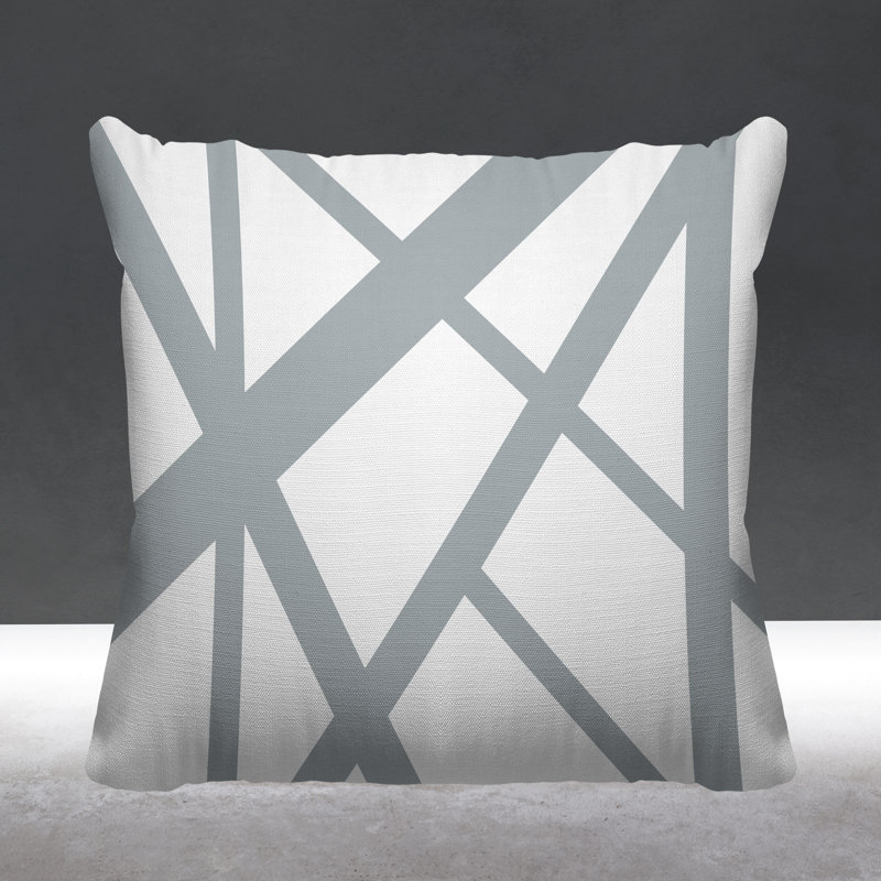 Shelly Outdoor Reversible Throw Pillow, 17W" x 17H", Grey