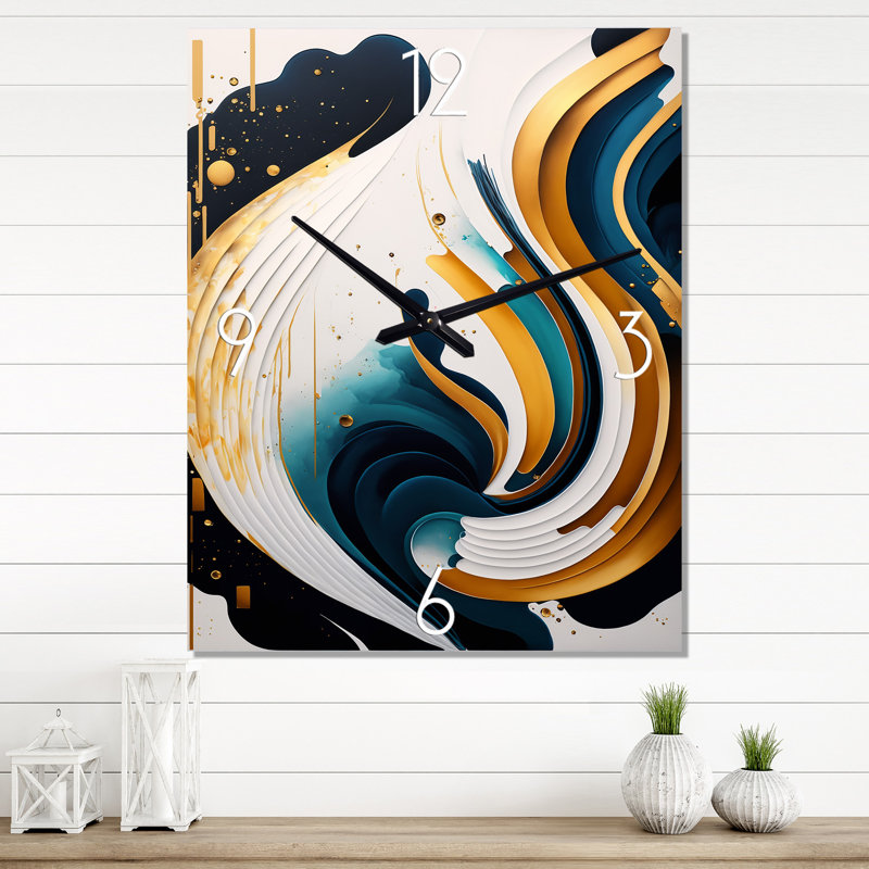 Jairius - Horloge murale moderne abstraite, H 32 po x l 16 po x P 1 po