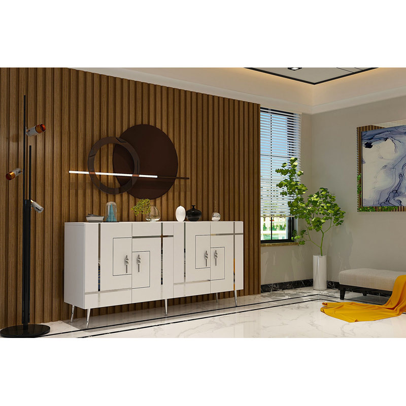 Olivia 150cm Console Table, Cream/Silver